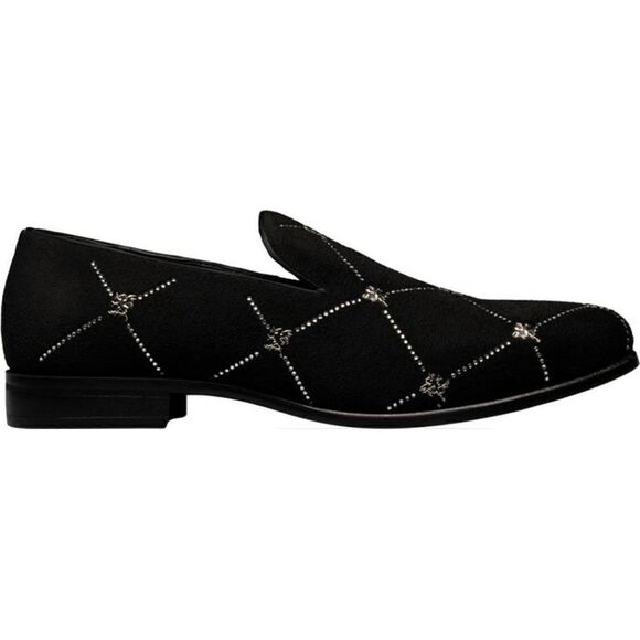Stacy Adams Studly Black Velvet Loafer Metallic Stud Slip Size 8 main image 4